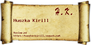 Huszka Kirill névjegykártya